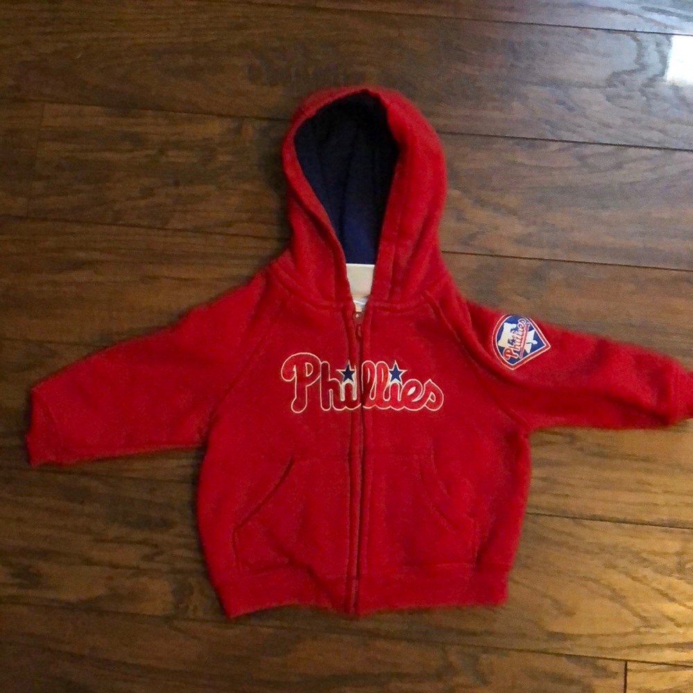 Baby Phillies zip up hooded sweatshirt